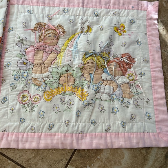 Vintage Cabbage Patch Kids twin Bedding flat Sheet and baby homemade quilt - Picture 3 of 8